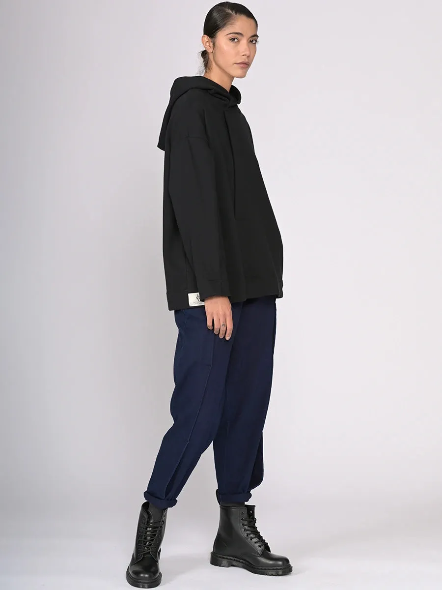 Organic Cotton Front Pleat Hoodie