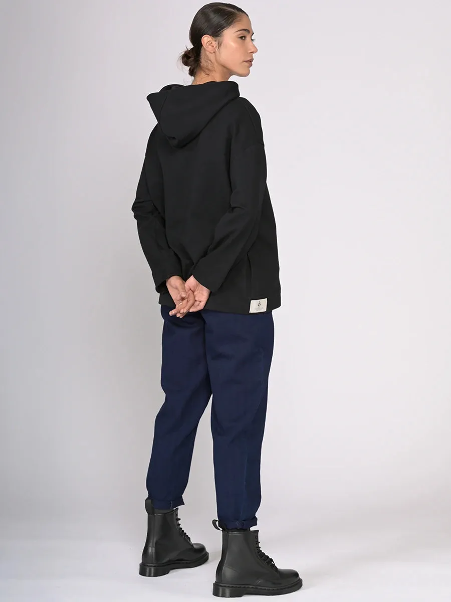 Organic Cotton Front Pleat Hoodie