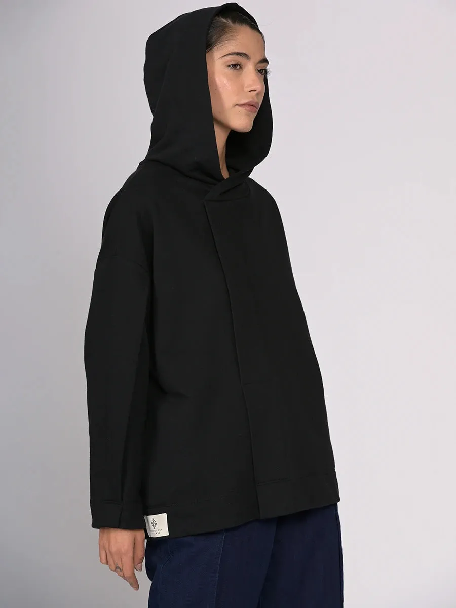 Organic Cotton Front Pleat Hoodie