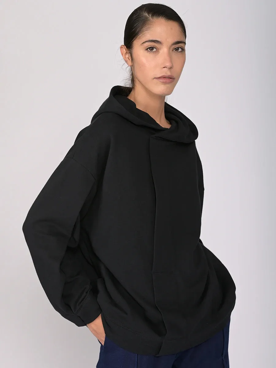 Organic Cotton Front Pleat Hoodie