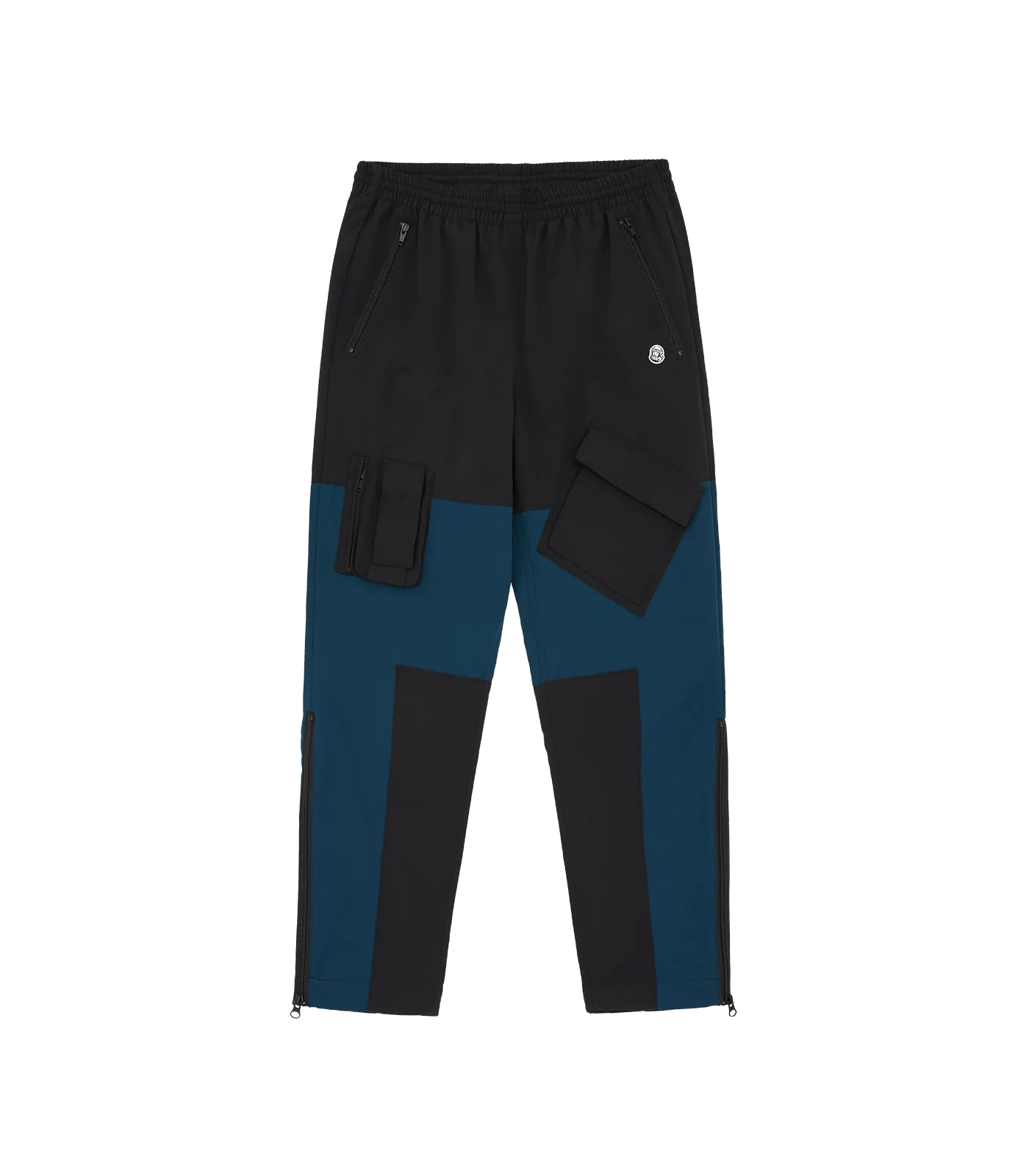 PANELLED SHELL TRACK PANTS - BLACK