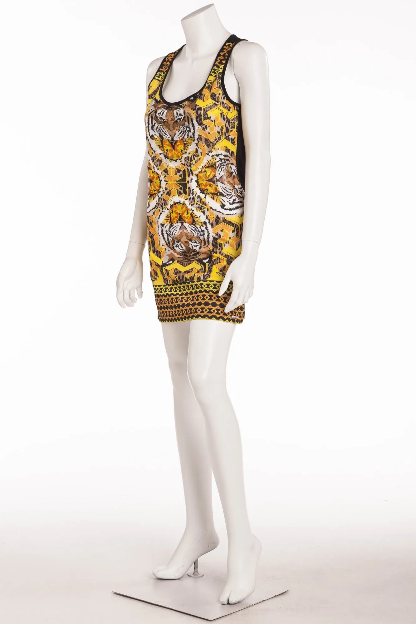 Philipp Plein - Tank Tiger Dress with Rhinestones -