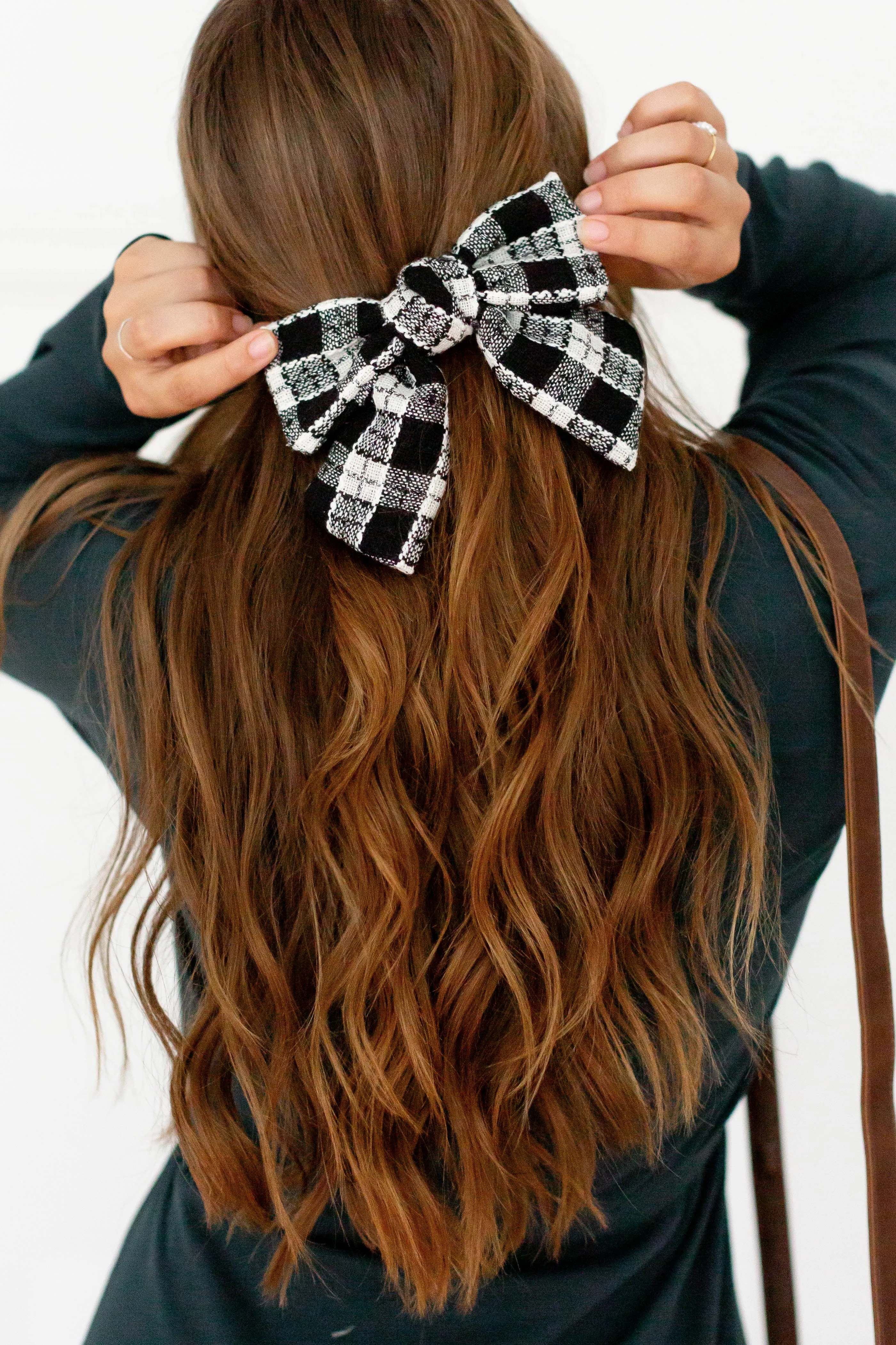 Plaid Hair Bow Barrette