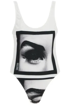 "internal print eyes costume for MB019 J552 WHITE/BLACK