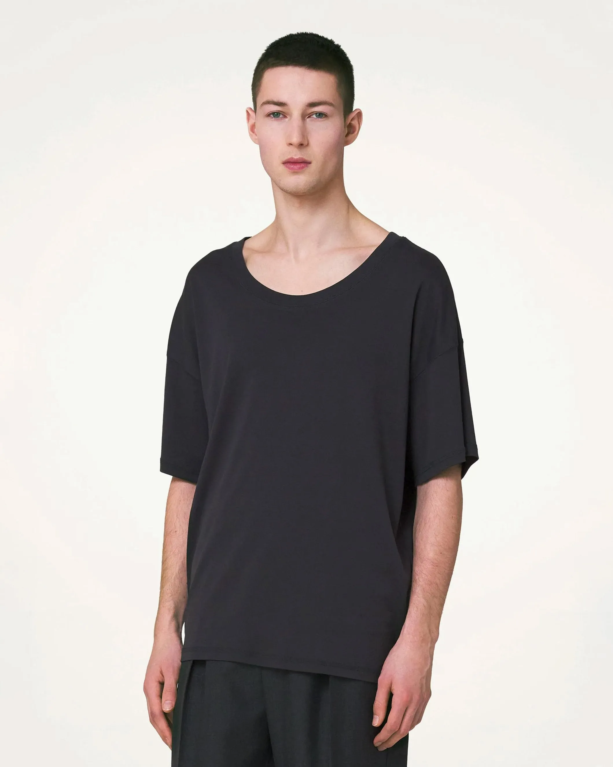 Rib U Neck T-Shirt