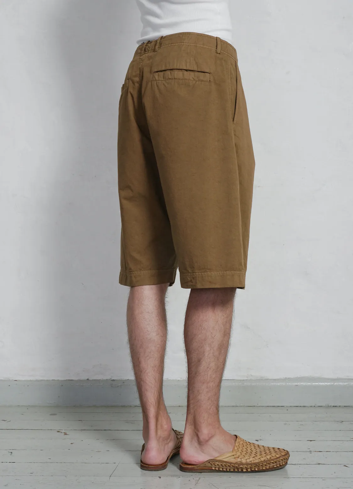 ROBIN | Wide Pleated Shorts | Camel