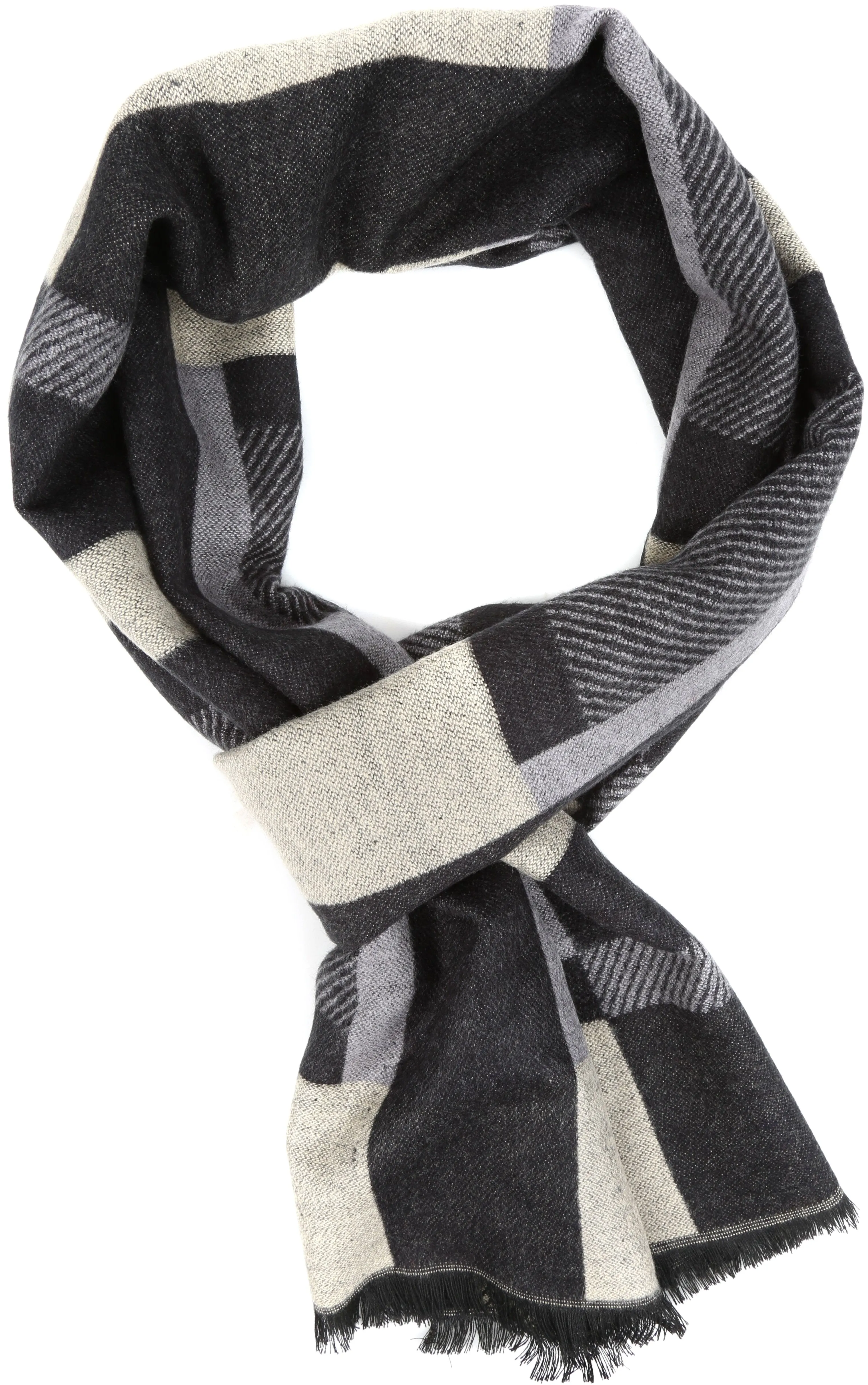 Sakkas Cayla Long Checker Box Lined Design Patterned UniSex Cashmere Feel Scarf