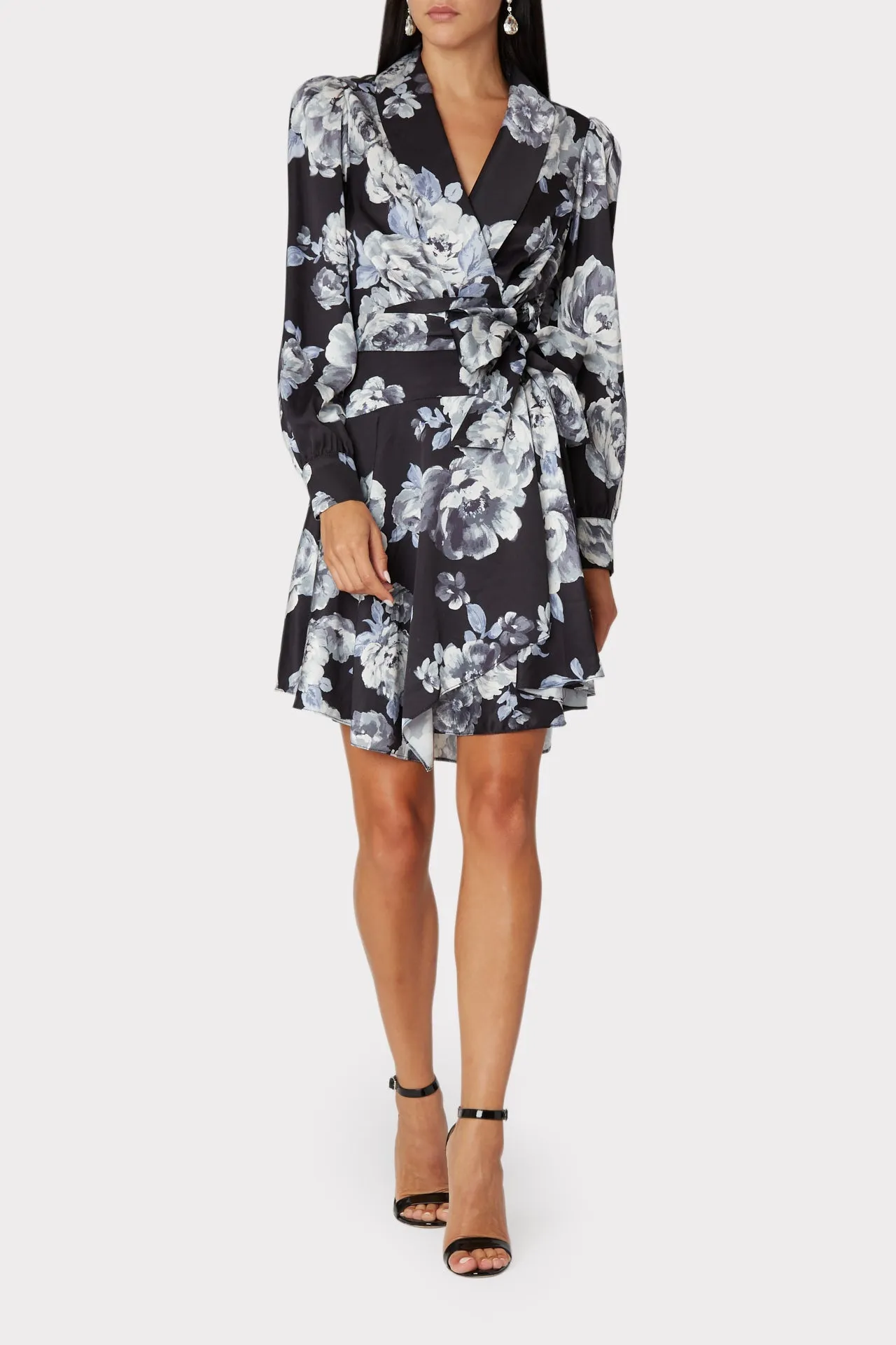 Samara Winter Floral Satin Dress