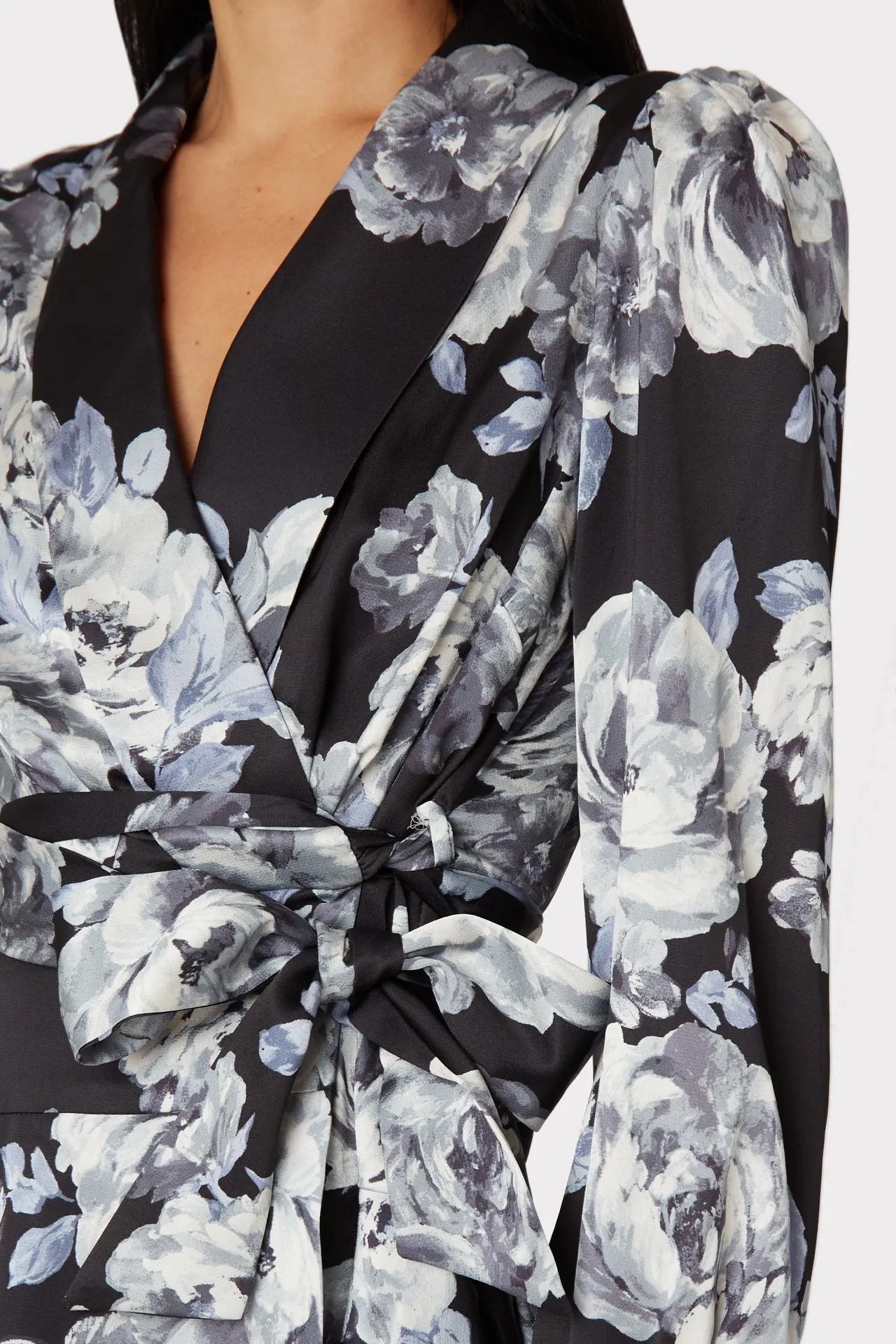 Samara Winter Floral Satin Dress