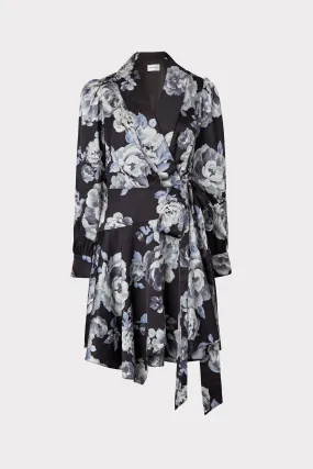 Samara Winter Floral Satin Dress