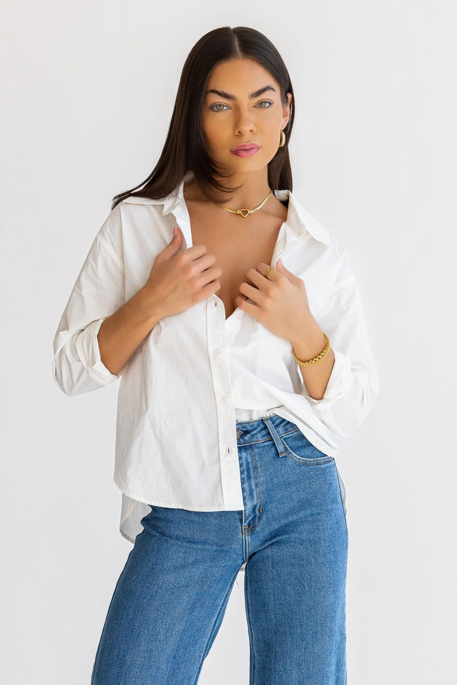 Selenia White Poplin Shirt