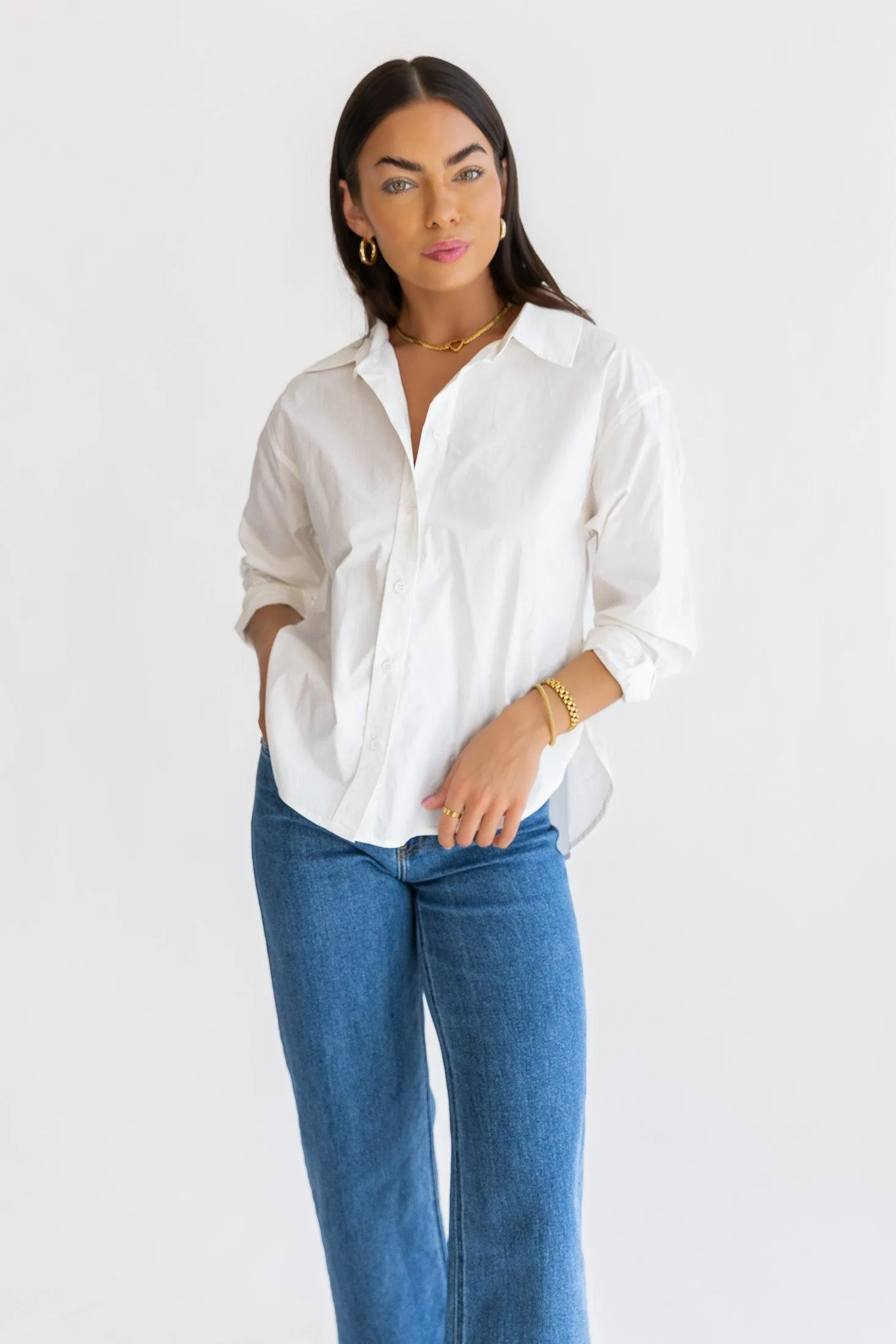 Selenia White Poplin Shirt