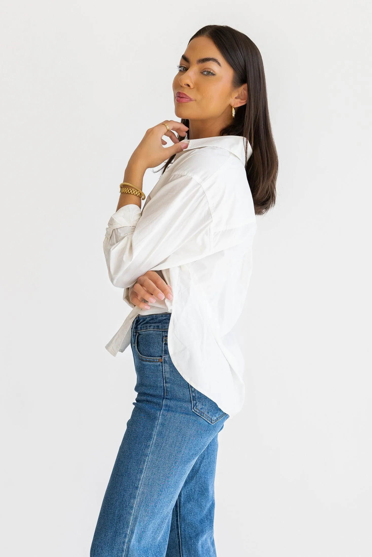 Selenia White Poplin Shirt