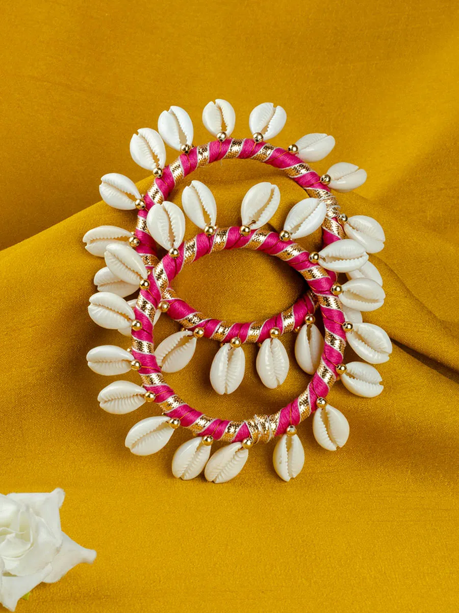 Shell Love Festive Gota Bangles (Set of 2)