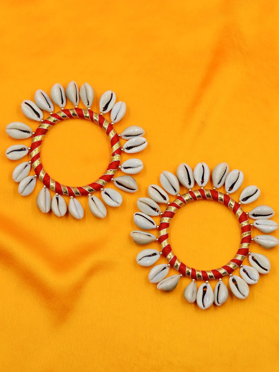 Shell Love Festive Gota Bangles (Set of 2)