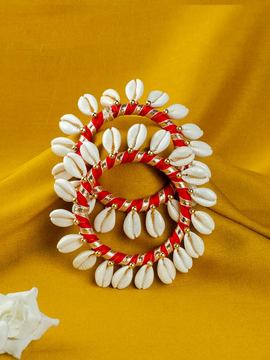 Shell Love Festive Gota Bangles (Set of 2)