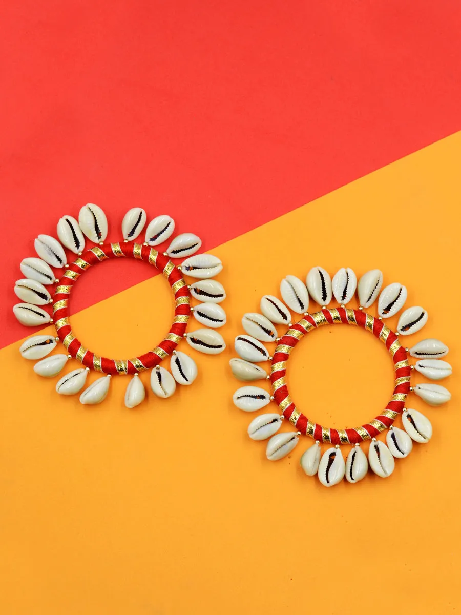 Shell Love Festive Gota Bangles (Set of 2)