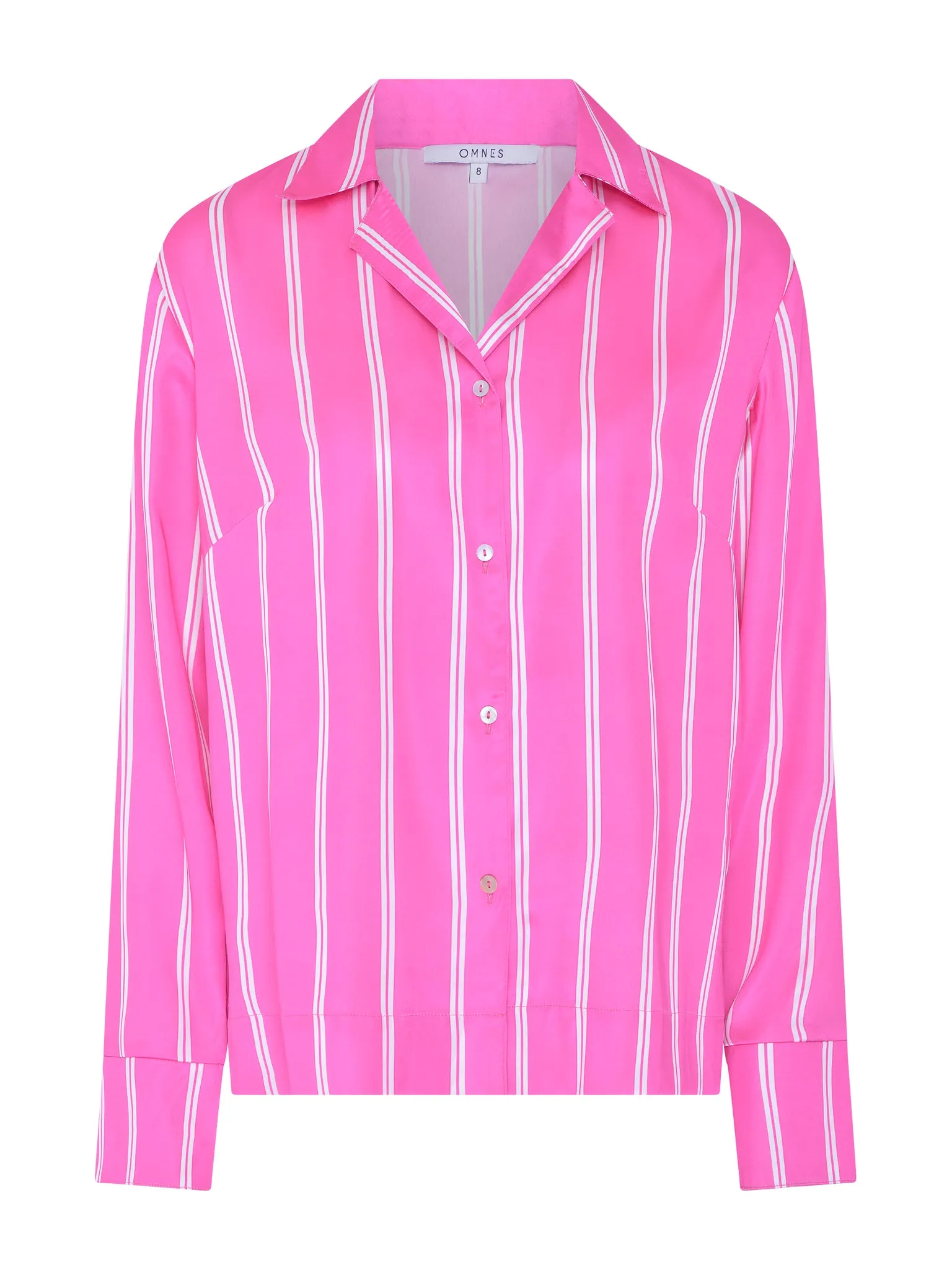 Shield Cerise Stripe Satin Boxy Shirt