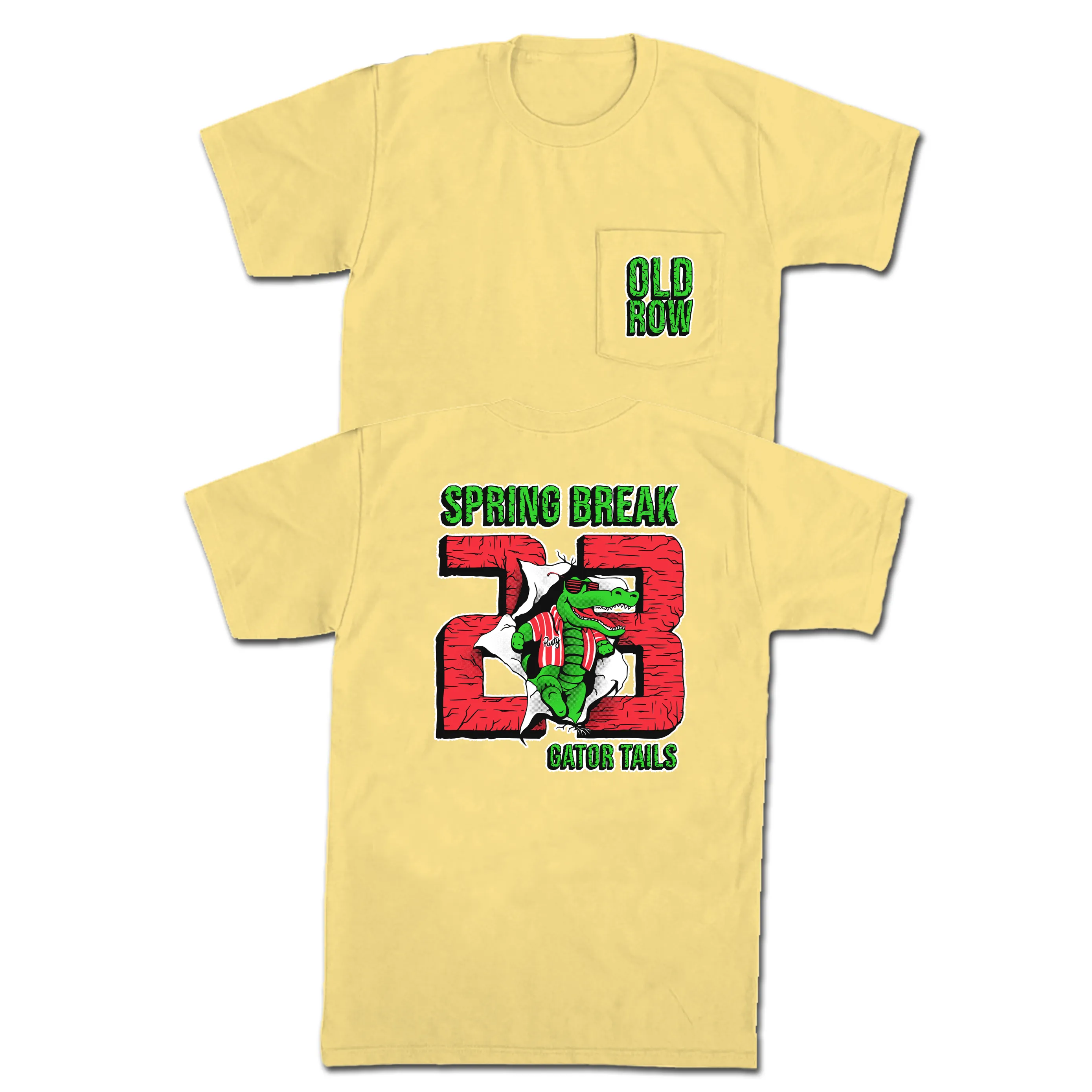 Spring Break Gator Tails Pocket Tee