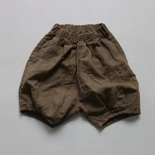 Striped Cotton Elastic Waist Shorts for Boys