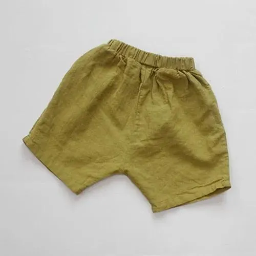 Striped Cotton Elastic Waist Shorts for Boys