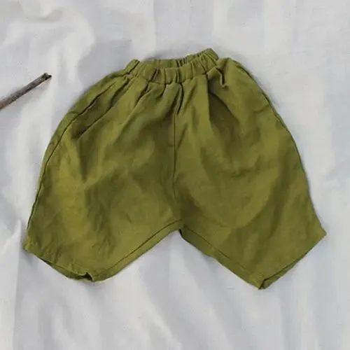 Striped Cotton Elastic Waist Shorts for Boys