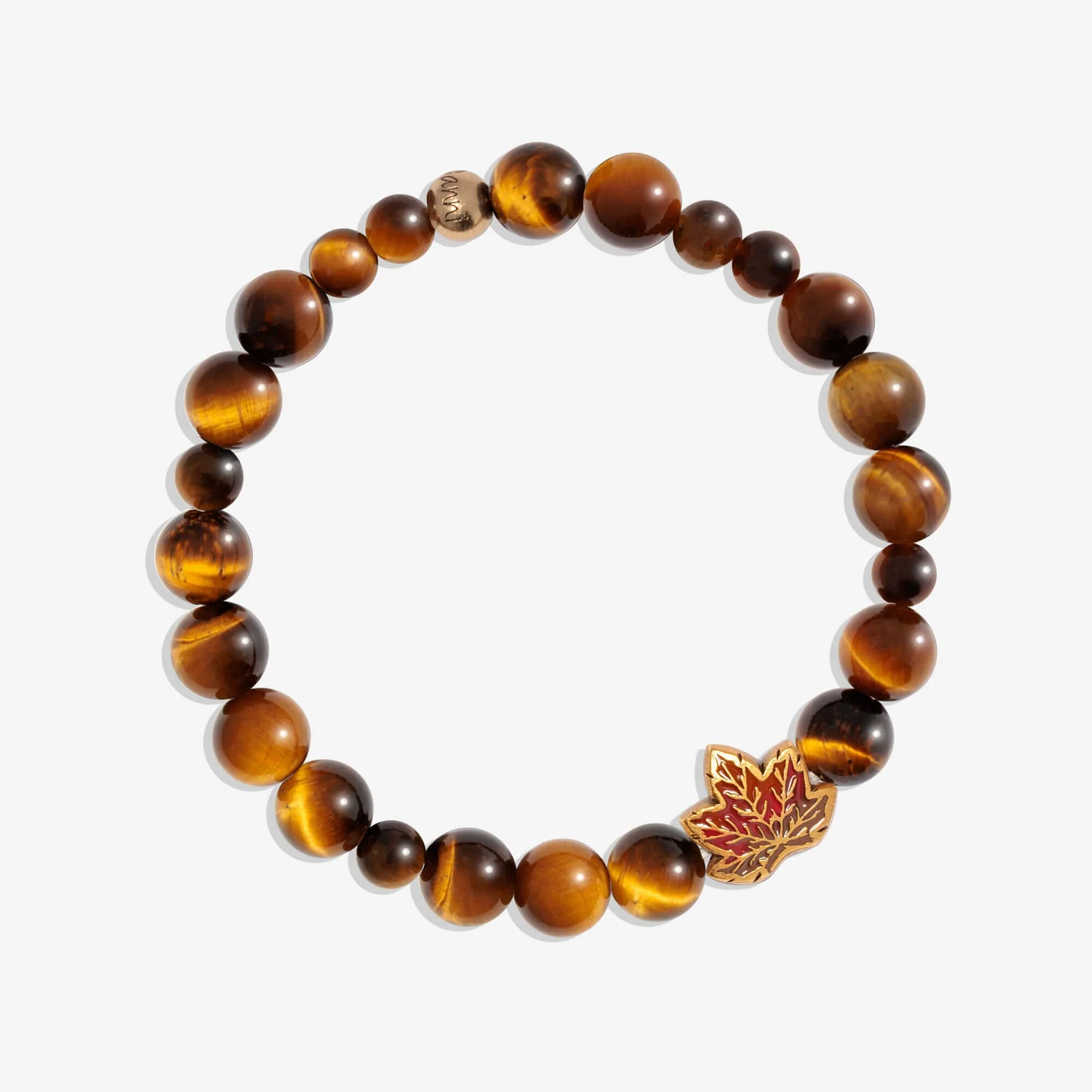 Tiger Eye Maple Leaf Stretch Bracelet