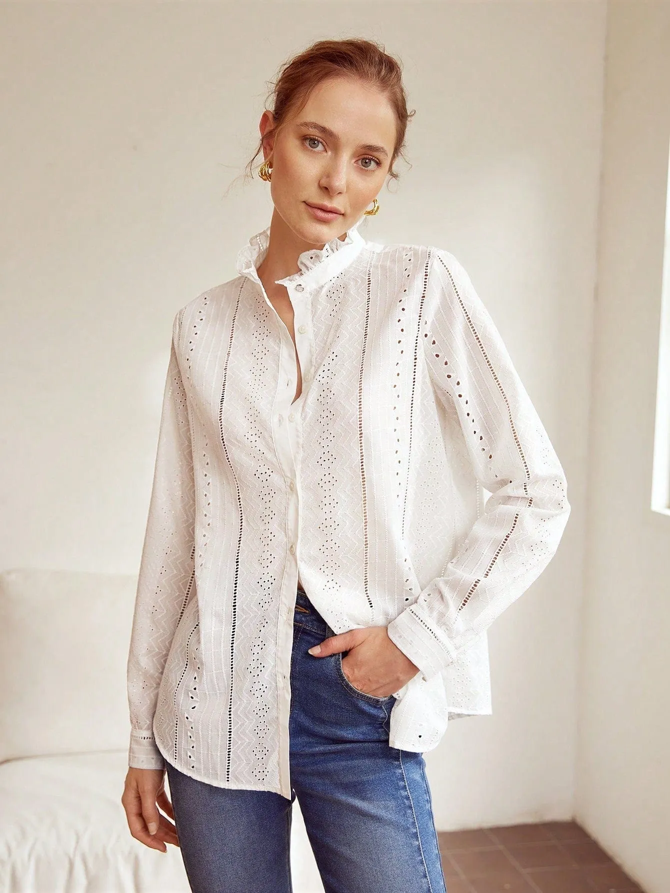 White Eyelet Blouse