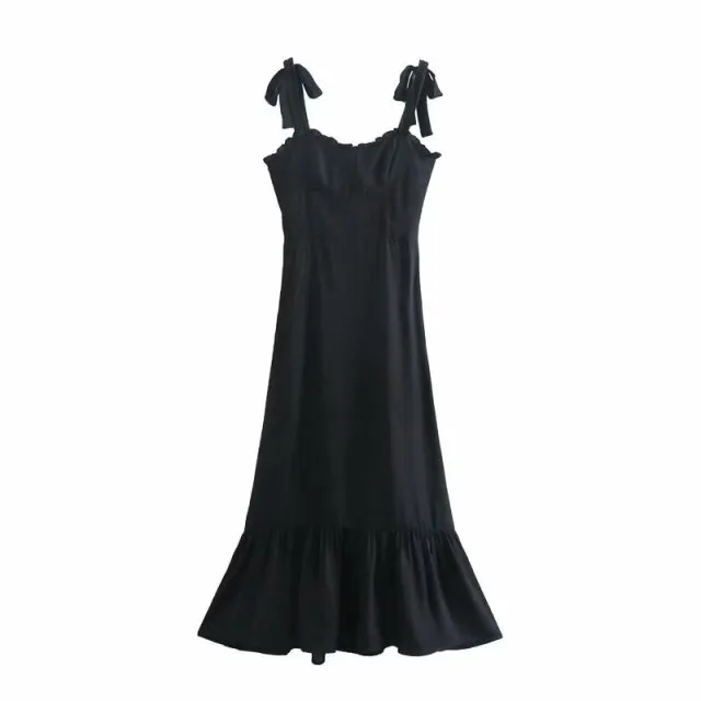 Women Elegant Spaghetti Strap Dress