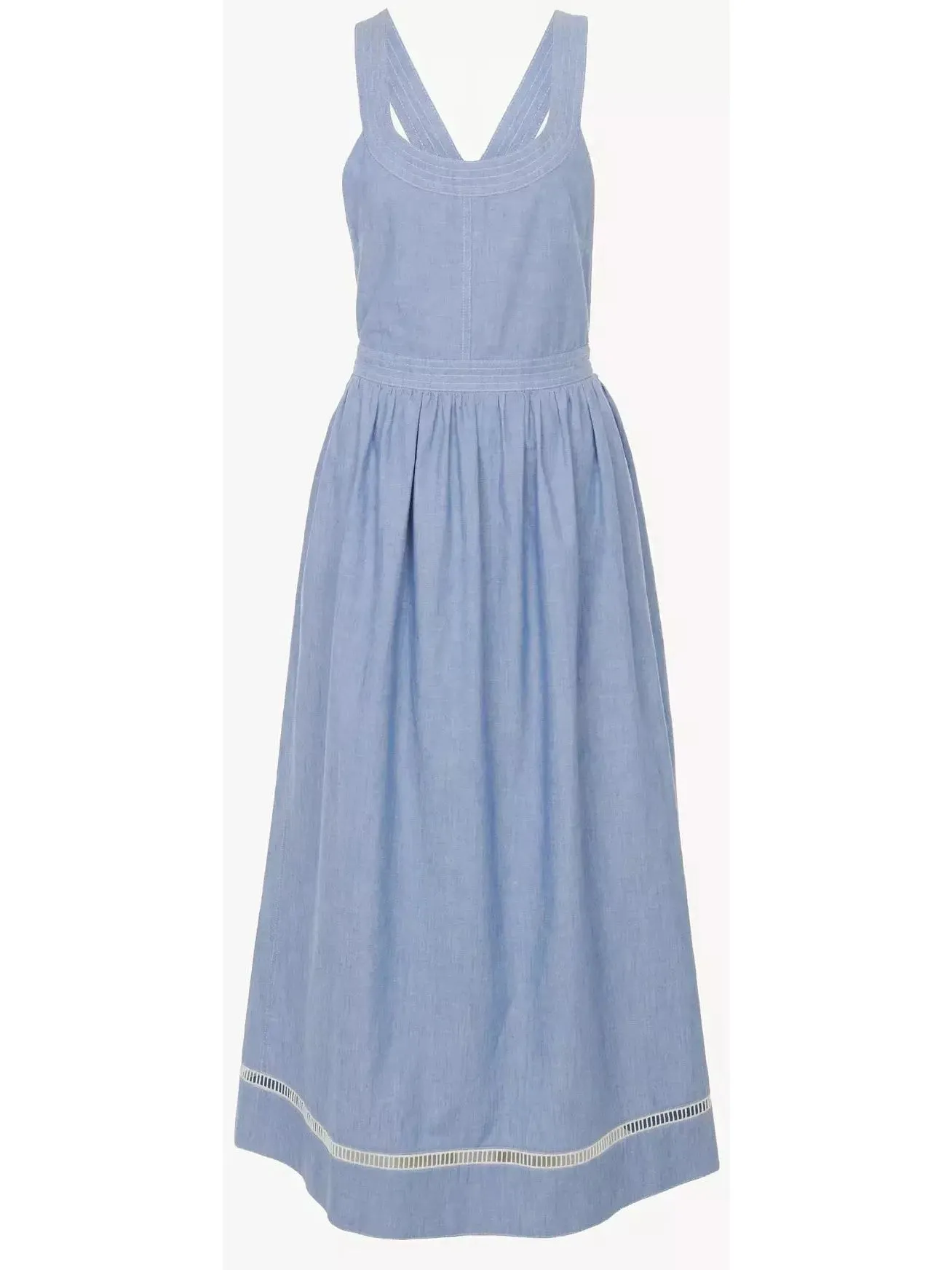 Women’s Denim Chambray Cotton Backless Dress