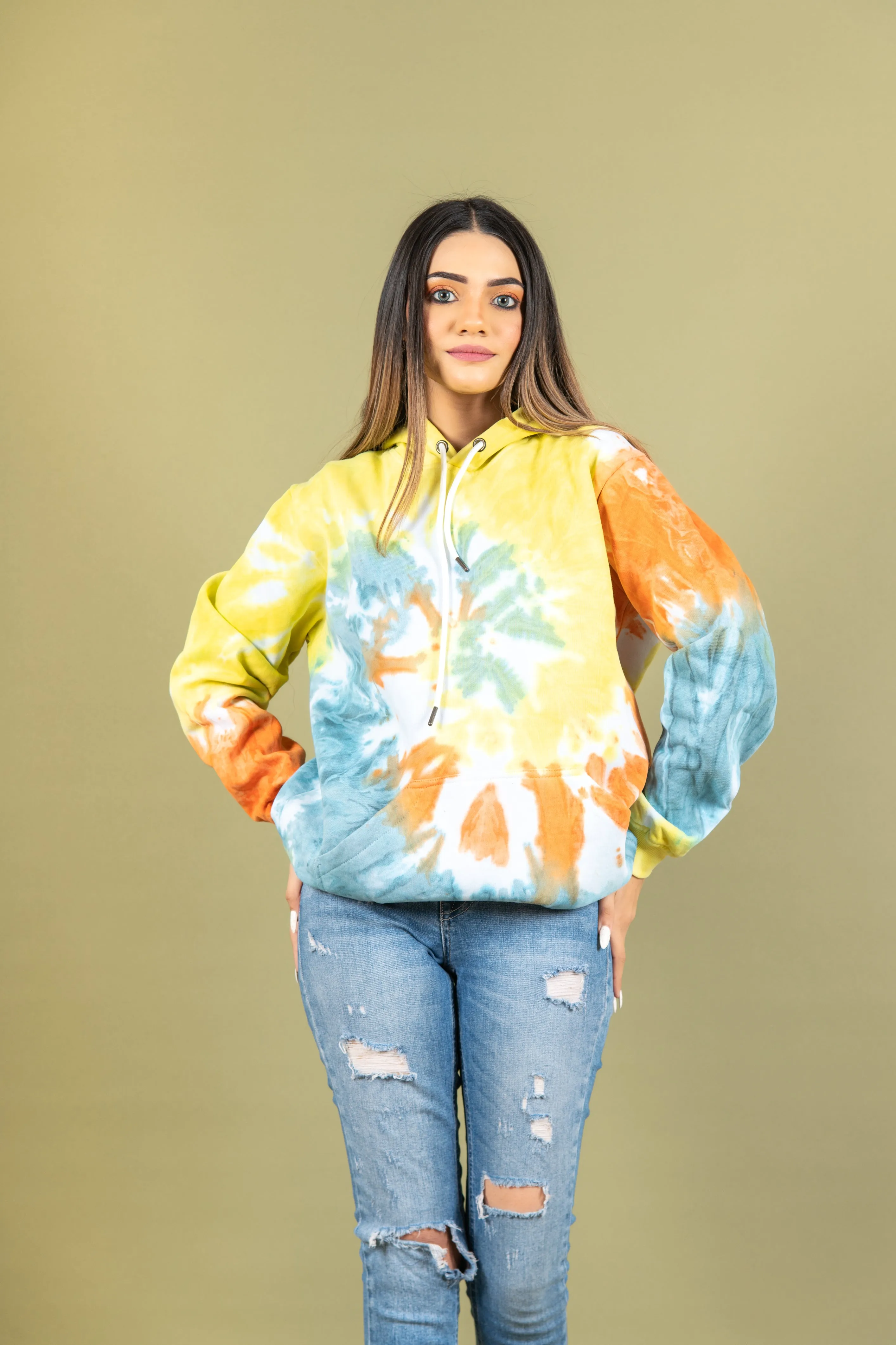 Yellow Zeppelin Tie and Dye Hoodie