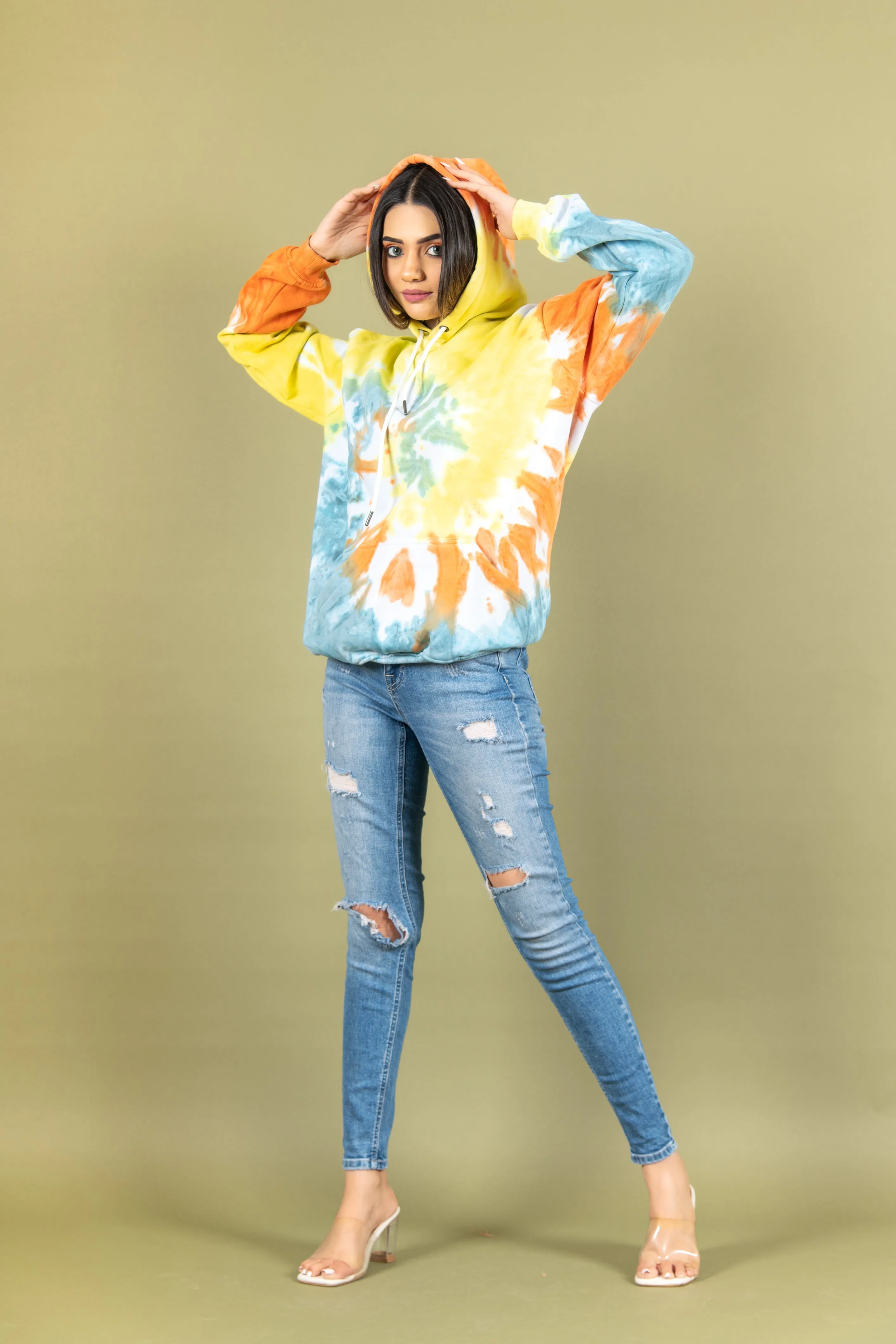 Yellow Zeppelin Tie and Dye Hoodie