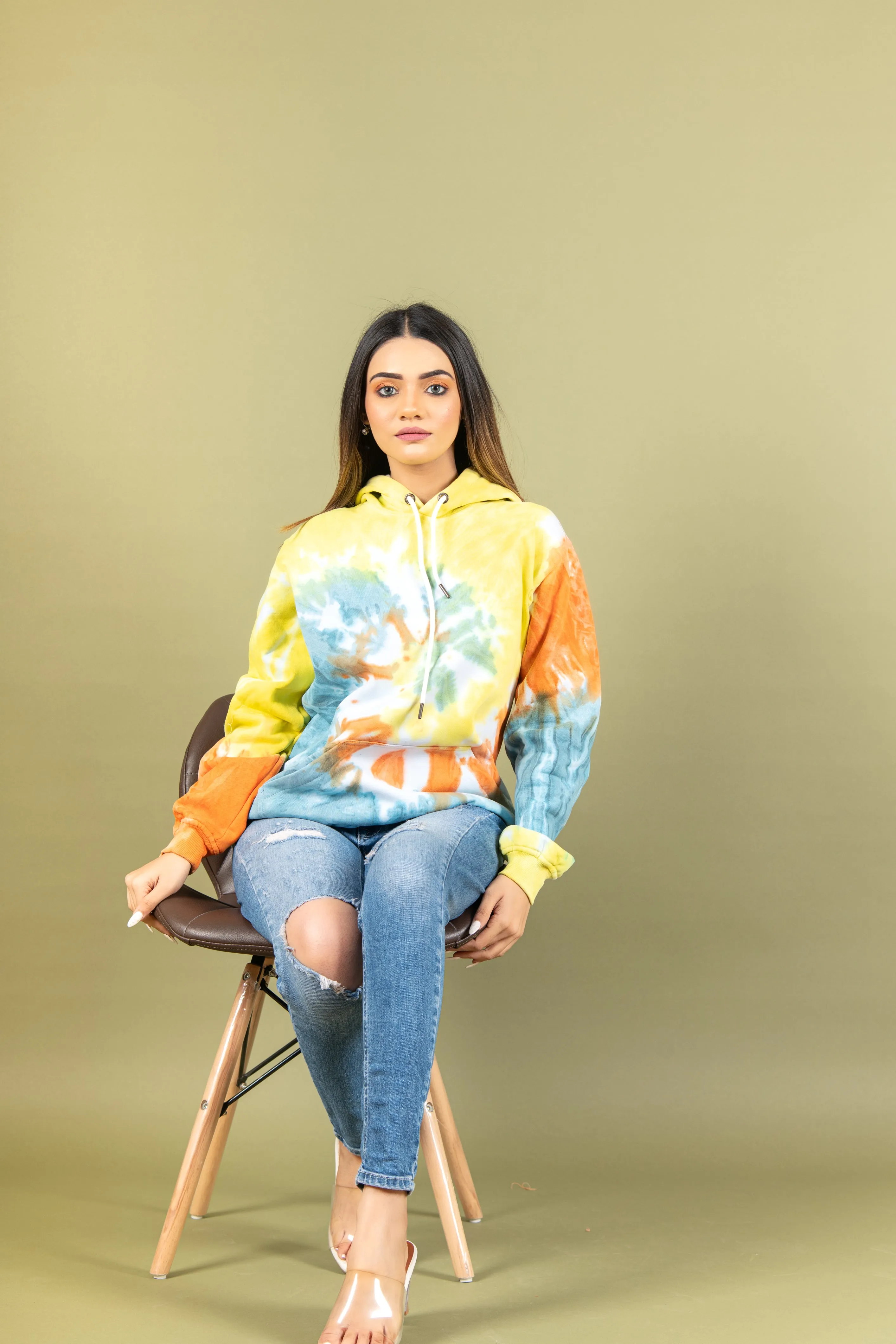 Yellow Zeppelin Tie and Dye Hoodie