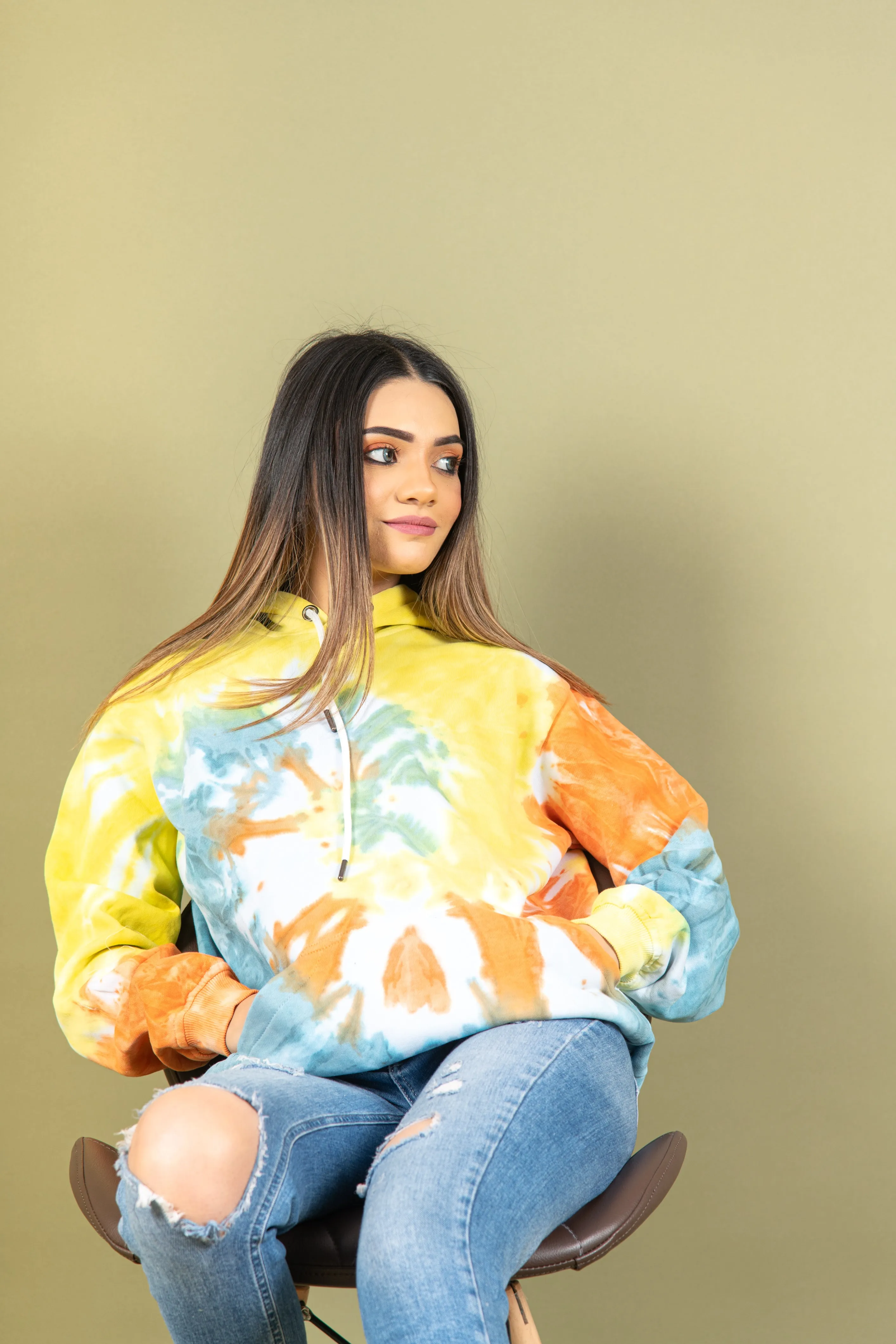 Yellow Zeppelin Tie and Dye Hoodie